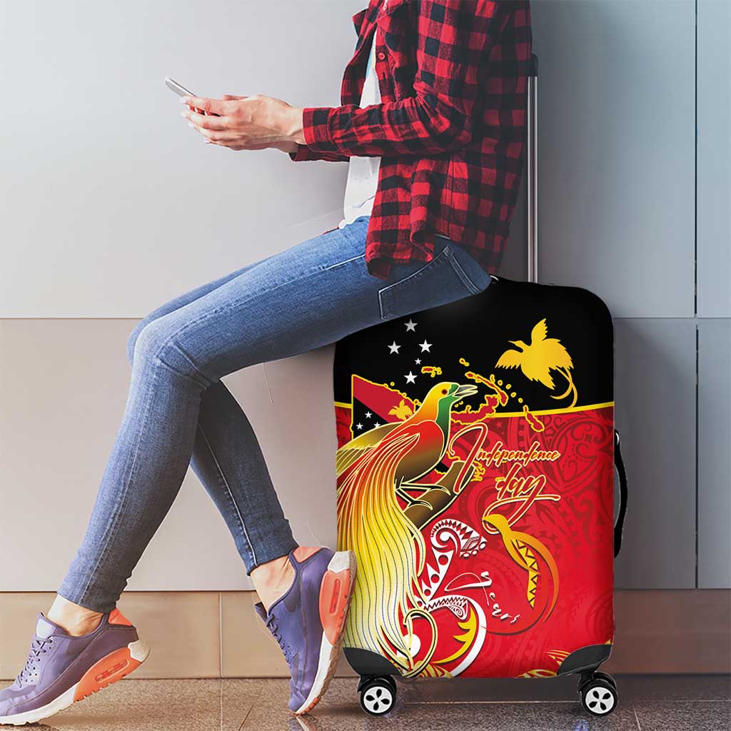 Papua New Guinea Independence Day Luggage Cover Happy Anniversary 50th Bird-of-paradise Melanesian Tattoos LT03 - Polynesian Pride