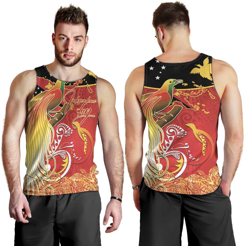 Papua New Guinea Independence Day Men Tank Top Happy Anniversary 50th Bird-of-paradise Melanesian Tattoos LT03 - Polynesian Pride
