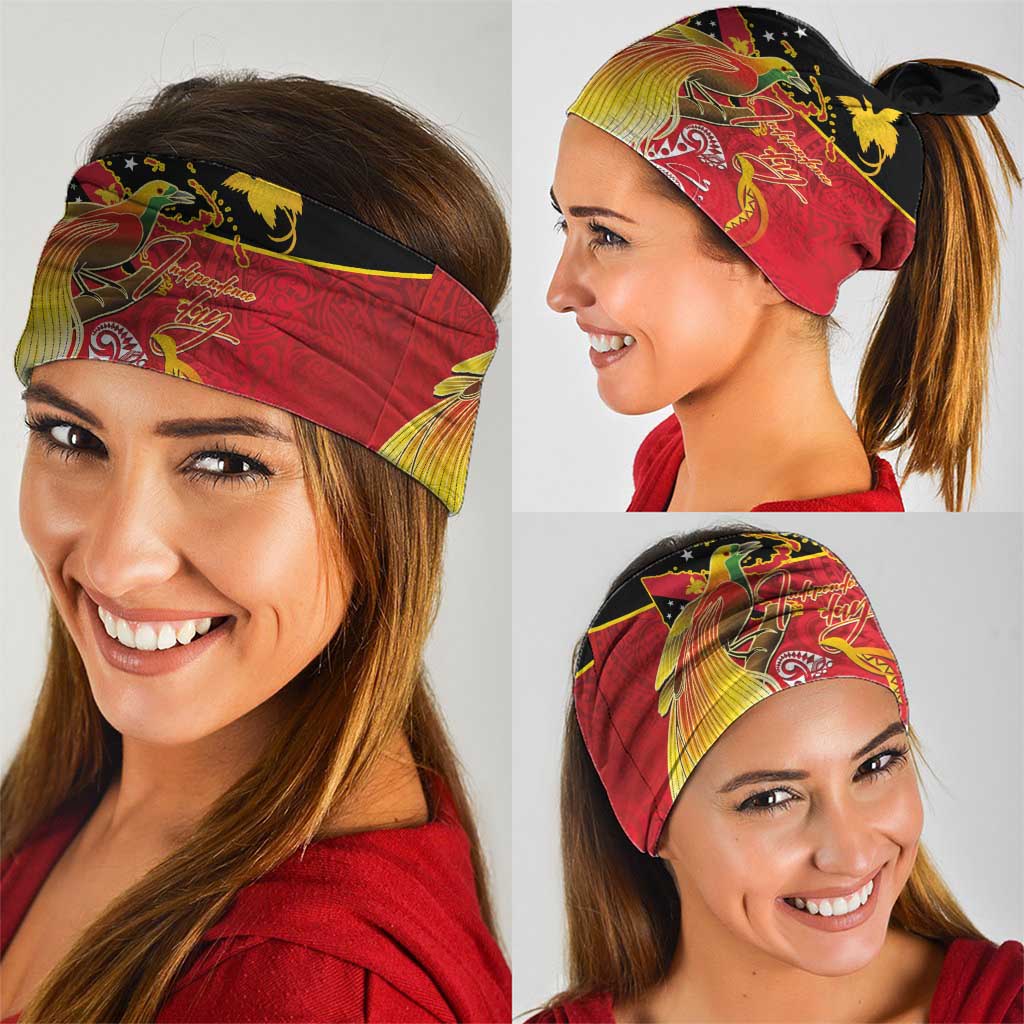 Papua New Guinea Independence Day Neck Gaiter Happy Anniversary 50th Bird-of-paradise Melanesian Tattoos - Polynesian Pride