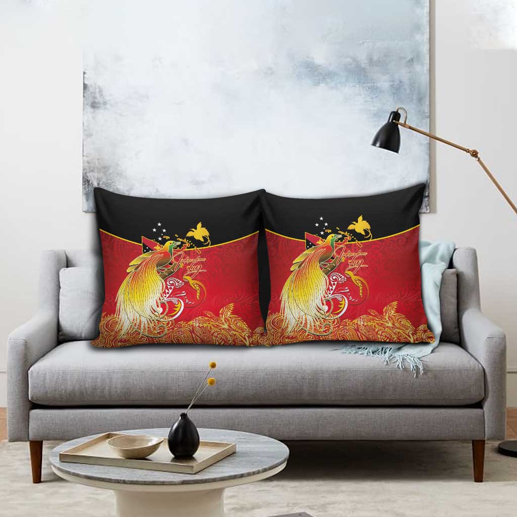 Papua New Guinea Independence Day Pillow Cover Happy Anniversary 50th Bird-of-paradise Melanesian Tattoos LT03 - Polynesian Pride
