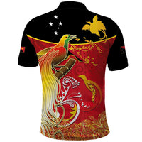 Papua New Guinea Independence Day Polo Shirt Happy Anniversary 50th Bird-of-paradise Melanesian Tattoos LT03 - Polynesian Pride