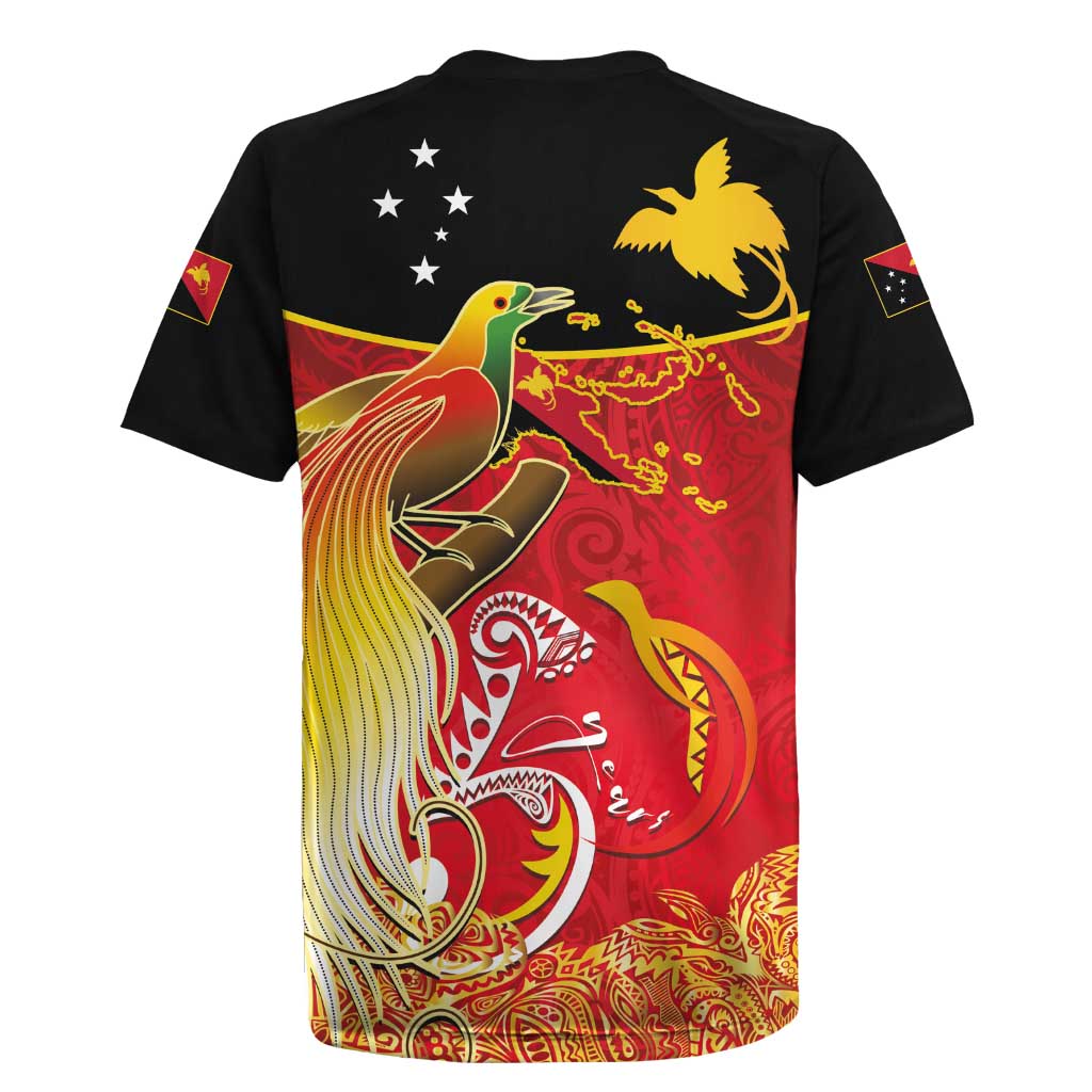 Papua New Guinea Independence Day Rugby Jersey Happy Anniversary 50th Bird-of-paradise Melanesian Tattoos LT03 - Polynesian Pride