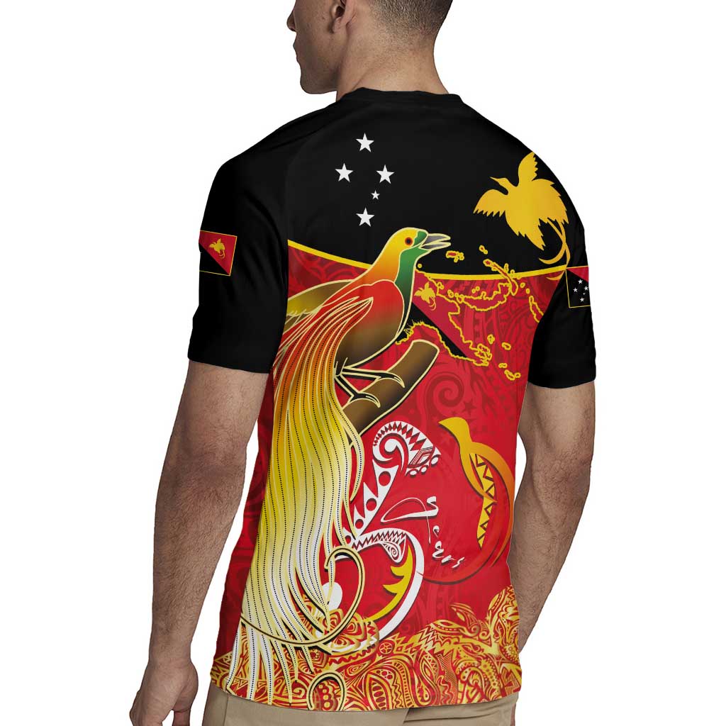 Papua New Guinea Independence Day Rugby Jersey Happy Anniversary 50th Bird-of-paradise Melanesian Tattoos LT03 - Polynesian Pride