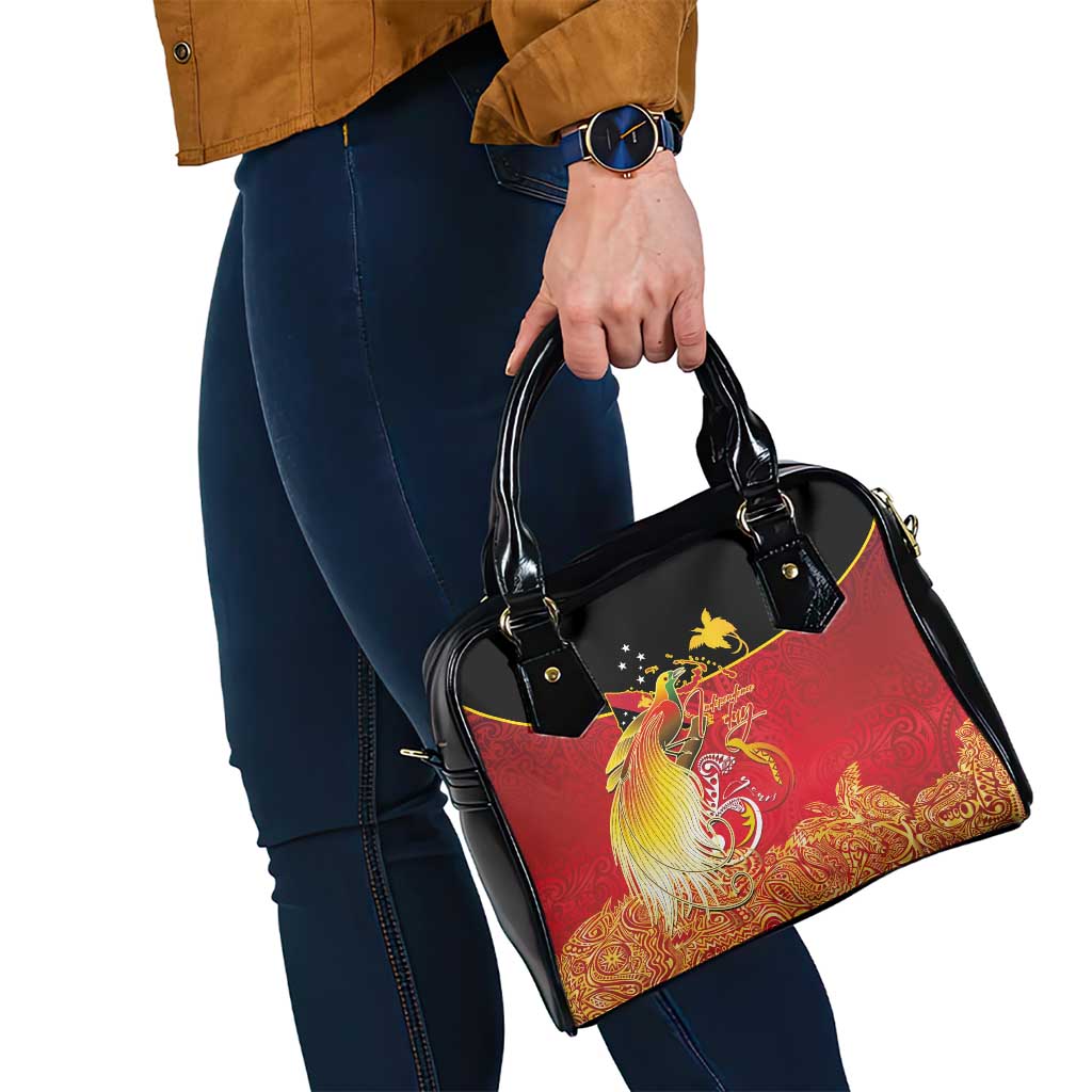 Papua New Guinea Independence Day Shoulder Handbag Happy Anniversary 50th Bird-of-paradise Melanesian Tattoos - Polynesian Pride