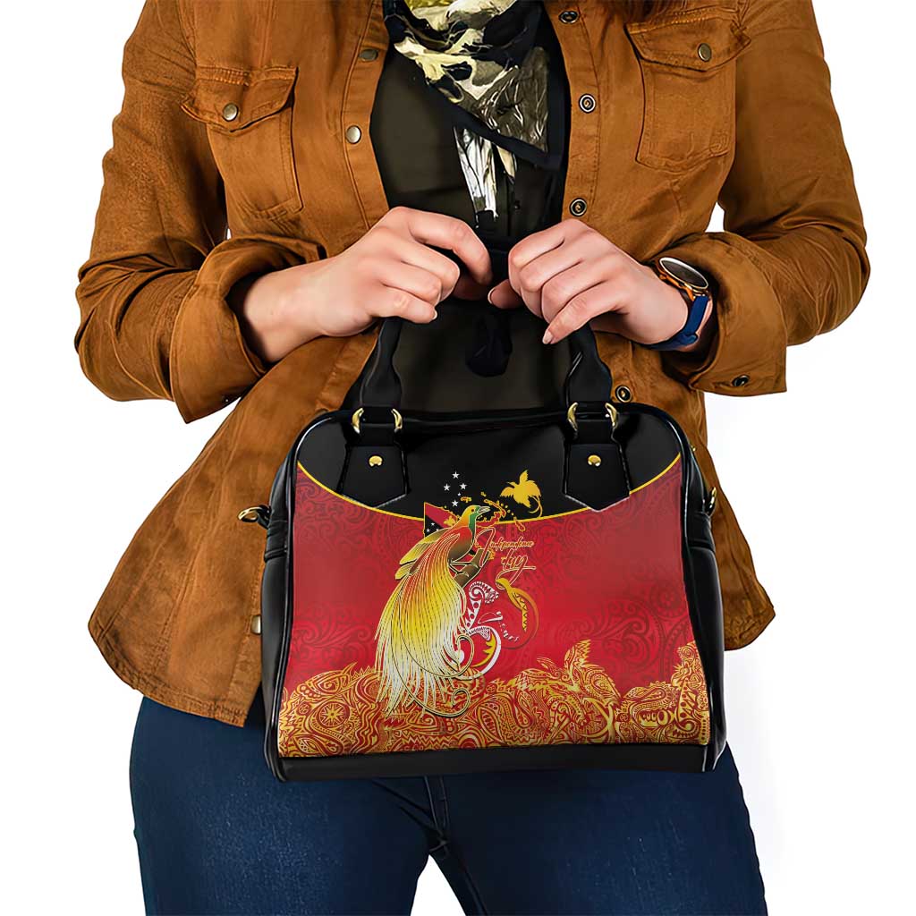Papua New Guinea Independence Day Shoulder Handbag Happy Anniversary 50th Bird-of-paradise Melanesian Tattoos - Polynesian Pride