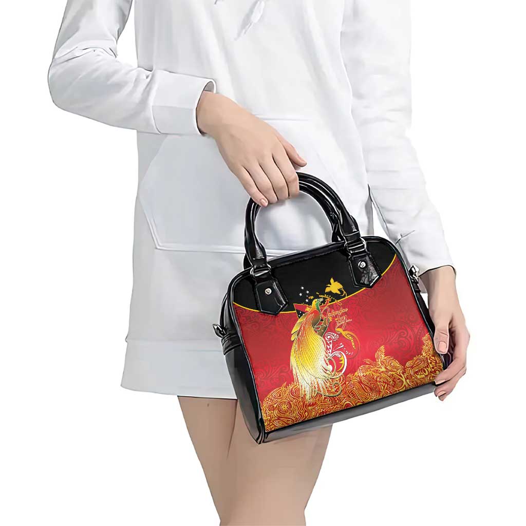 Papua New Guinea Independence Day Shoulder Handbag Happy Anniversary 50th Bird-of-paradise Melanesian Tattoos - Polynesian Pride