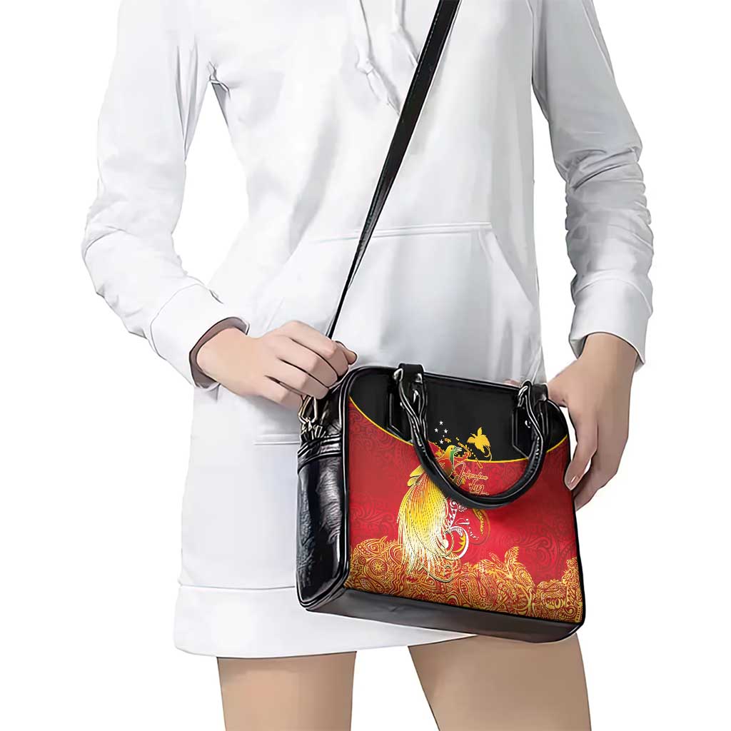 Papua New Guinea Independence Day Shoulder Handbag Happy Anniversary 50th Bird-of-paradise Melanesian Tattoos - Polynesian Pride
