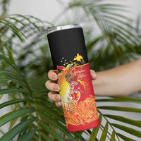 Papua New Guinea Independence Day Skinny Tumbler Happy Anniversary 50th Bird-of-paradise Melanesian Tattoos LT03 - Polynesian Pride