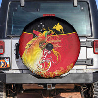 Papua New Guinea Independence Day Spare Tire Cover Happy Anniversary 50th Bird-of-paradise Melanesian Tattoos LT03 Black - Polynesian Pride
