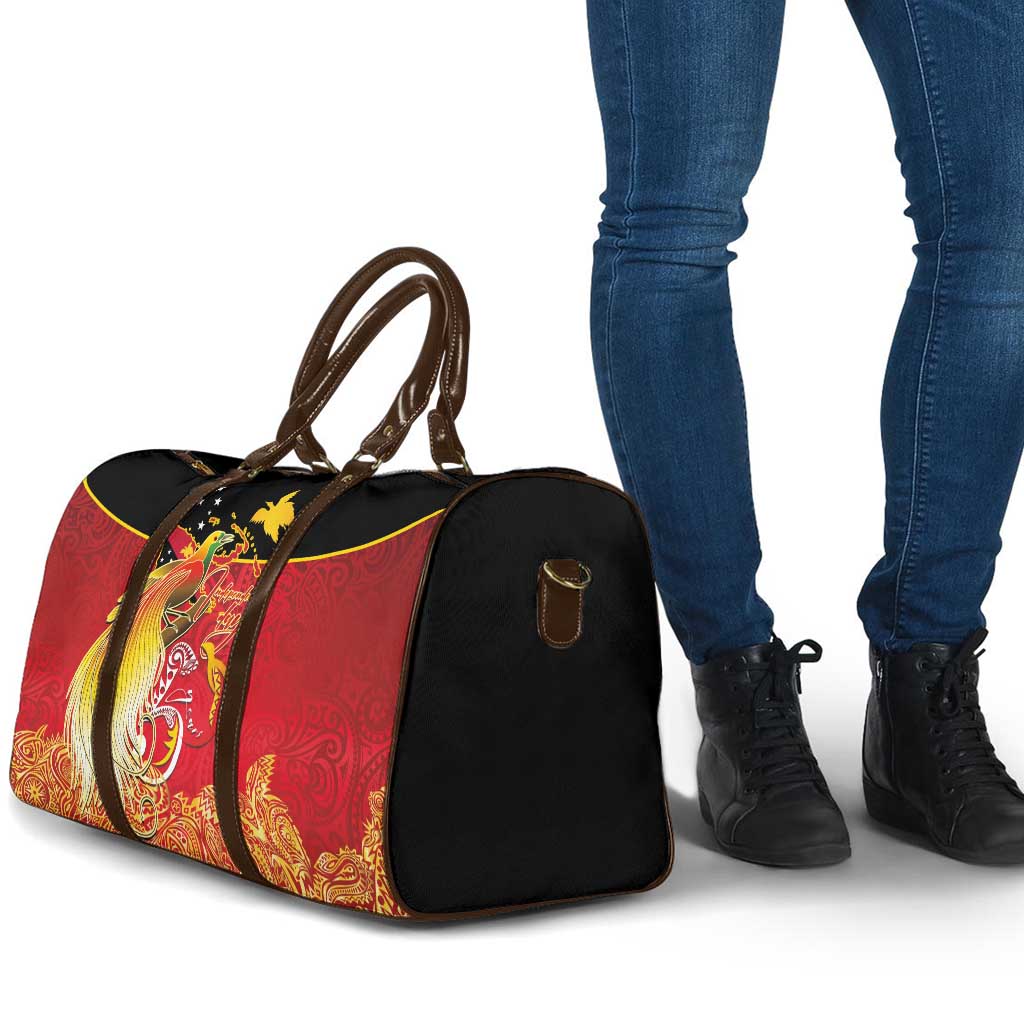 Papua New Guinea Independence Day Travel Bag Happy Anniversary 50th Bird-of-paradise Melanesian Tattoos - Polynesian Pride