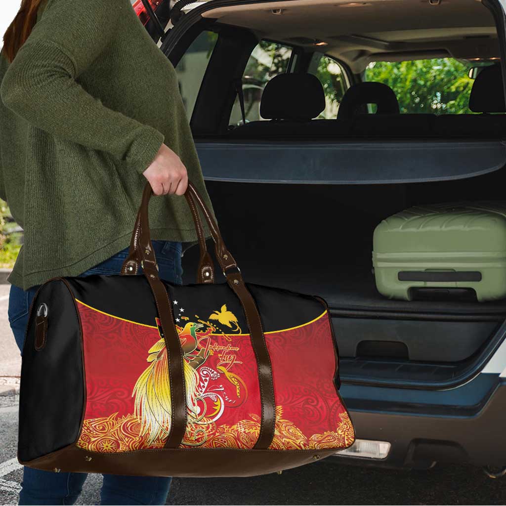Papua New Guinea Independence Day Travel Bag Happy Anniversary 50th Bird-of-paradise Melanesian Tattoos - Polynesian Pride