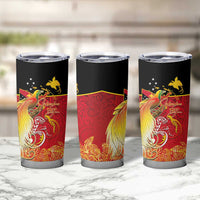 Papua New Guinea Independence Day Tumbler Cup Happy Anniversary 50th Bird-of-paradise Melanesian Tattoos LT03 - Polynesian Pride