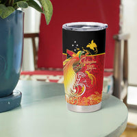 Papua New Guinea Independence Day Tumbler Cup Happy Anniversary 50th Bird-of-paradise Melanesian Tattoos LT03 - Polynesian Pride