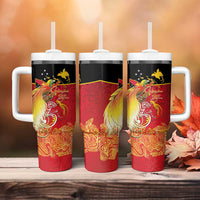 Papua New Guinea Independence Day Tumbler With Handle Happy Anniversary 50th Bird-of-paradise Melanesian Tattoos LT03 - Polynesian Pride