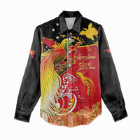 Papua New Guinea Independence Day Women Casual Shirt Happy Anniversary 50th Bird-of-paradise Melanesian Tattoos LT03 - Polynesian Pride