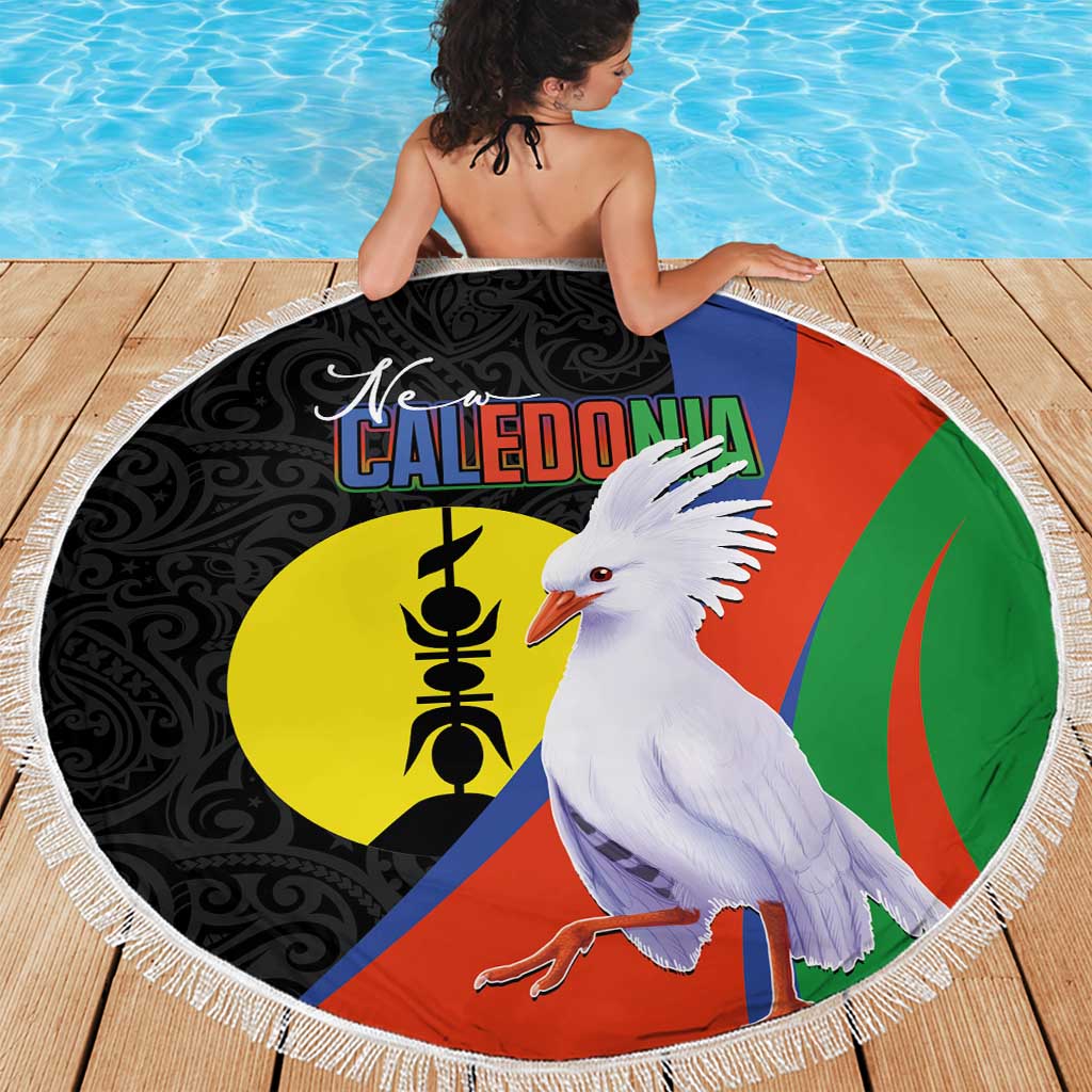 New Caledonia Beach Blanket Kagu Bird and The Seal with Melanesian Culture LT03 - Polynesian Pride