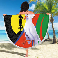 New Caledonia Beach Blanket Kagu Bird and The Seal with Melanesian Culture LT03 - Polynesian Pride