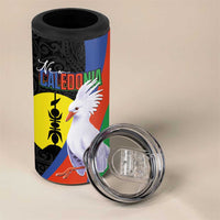 New Caledonia 4 in 1 Can Cooler Tumbler Kagu Bird and The Seal with Melanesian Culture LT03 - Polynesian Pride