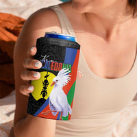 New Caledonia 4 in 1 Can Cooler Tumbler Kagu Bird and The Seal with Melanesian Culture LT03 - Polynesian Pride