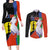 New Caledonia Couples Matching Long Sleeve Bodycon Dress and Long Sleeve Button Shirt Kagu Bird and The Seal with Melanesian Culture - Polynesian Pride