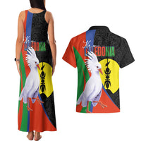 New Caledonia Couples Matching Tank Maxi Dress and Hawaiian Shirt Kagu Bird and The Seal with Melanesian Culture LT03 - Polynesian Pride