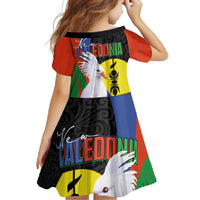 New Caledonia Family Matching Off Shoulder Maxi Dress and Hawaiian Shirt Kagu Bird and The Seal with Melanesian Culture LT03 - Polynesian Pride