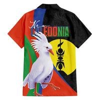 New Caledonia Family Matching Off Shoulder Short Dress and Hawaiian Shirt Kagu Bird and The Seal with Melanesian Culture LT03 - Polynesian Pride