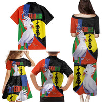 New Caledonia Family Matching Puletasi and Hawaiian Shirt Kagu Bird and The Seal with Melanesian Culture LT03 - Polynesian Pride