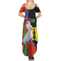 New Caledonia Family Matching Summer Maxi Dress and Hawaiian Shirt Kagu Bird and The Seal with Melanesian Culture LT03 - Polynesian Pride