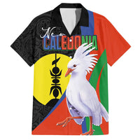 New Caledonia Family Matching Tank Maxi Dress and Hawaiian Shirt Kagu Bird and The Seal with Melanesian Culture LT03 Dad's Shirt - Short Sleeve Black - Polynesian Pride