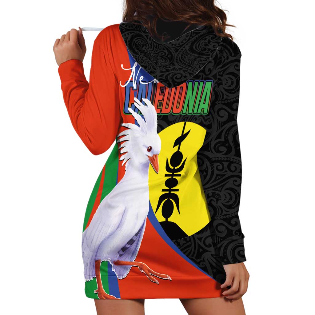 New Caledonia Hoodie Dress Kagu Bird and The Seal with Melanesian Culture LT03 - Polynesian Pride
