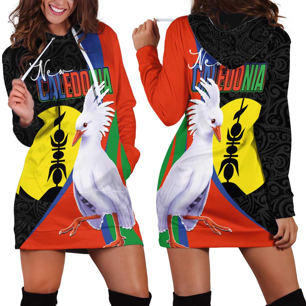 New Caledonia Hoodie Dress Kagu Bird and The Seal with Melanesian Culture LT03 - Polynesian Pride