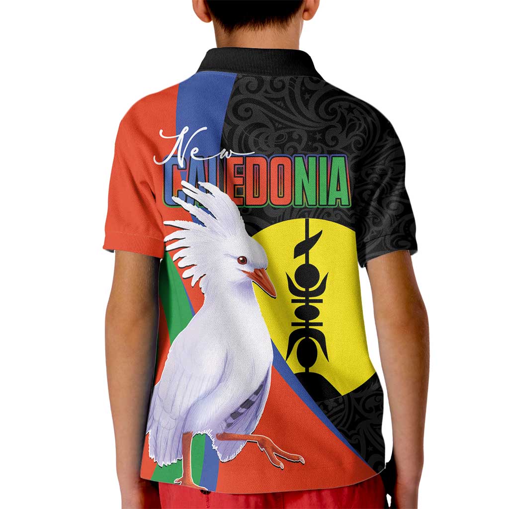 New Caledonia Kid Polo Shirt Kagu Bird and The Seal with Melanesian Culture LT03 - Polynesian Pride