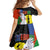 New Caledonia Kid Short Sleeve Dress Kagu Bird and The Seal with Melanesian Culture - Polynesian Pride