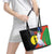 New Caledonia Leather Tote Bag Kagu Bird and The Seal with Melanesian Culture - Polynesian Pride