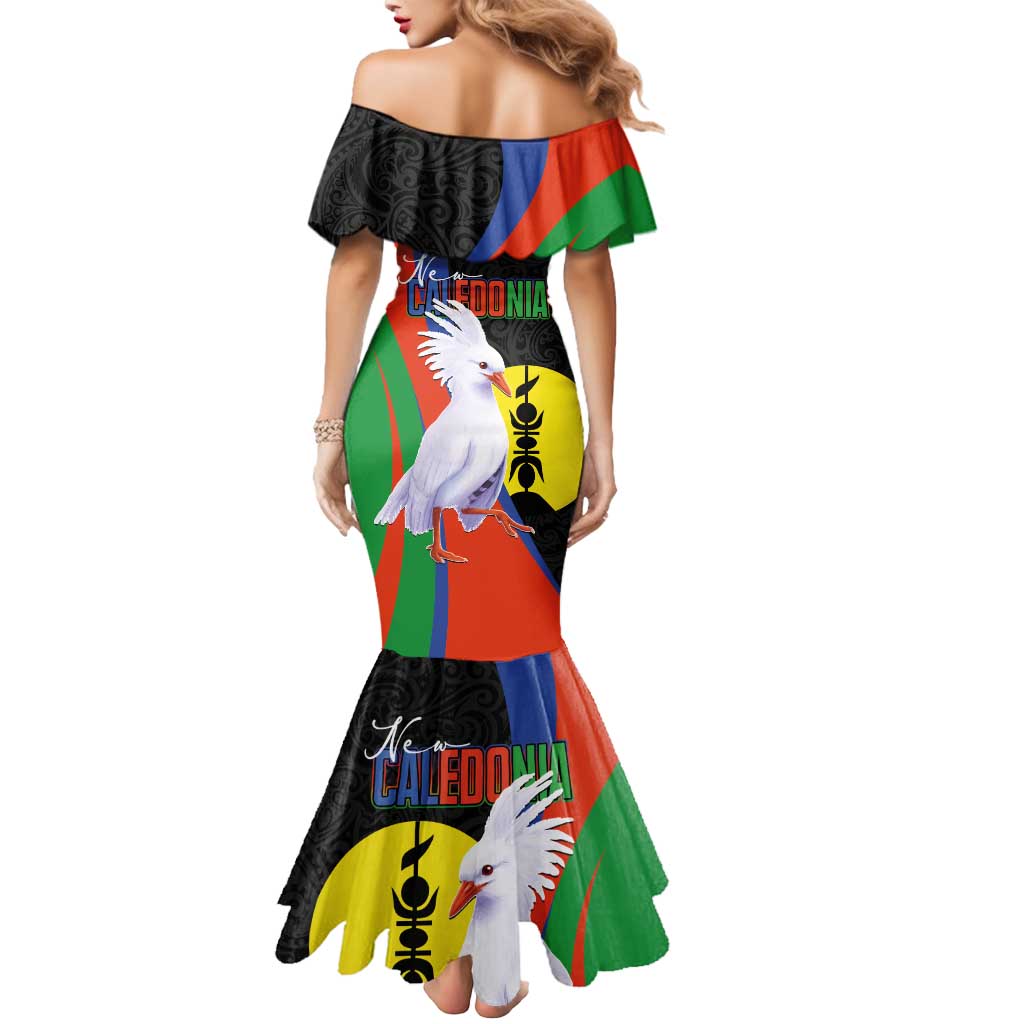 New Caledonia Mermaid Dress Kagu Bird and The Seal with Melanesian Culture LT03 - Polynesian Pride
