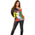 New Caledonia Off Shoulder Sweater Kagu Bird and The Seal with Melanesian Culture - Polynesian Pride
