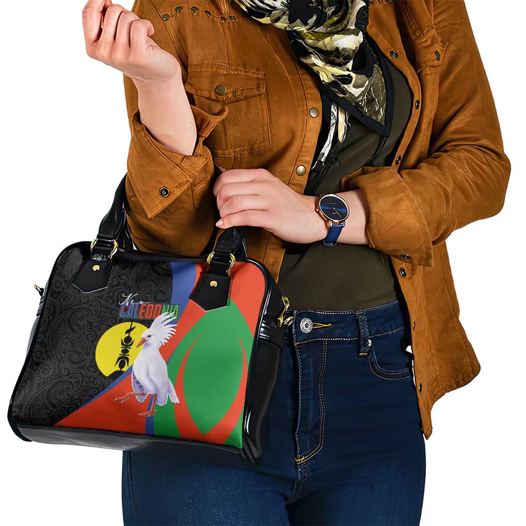 New Caledonia Shoulder Handbag Kagu Bird and The Seal with Melanesian Culture - Polynesian Pride