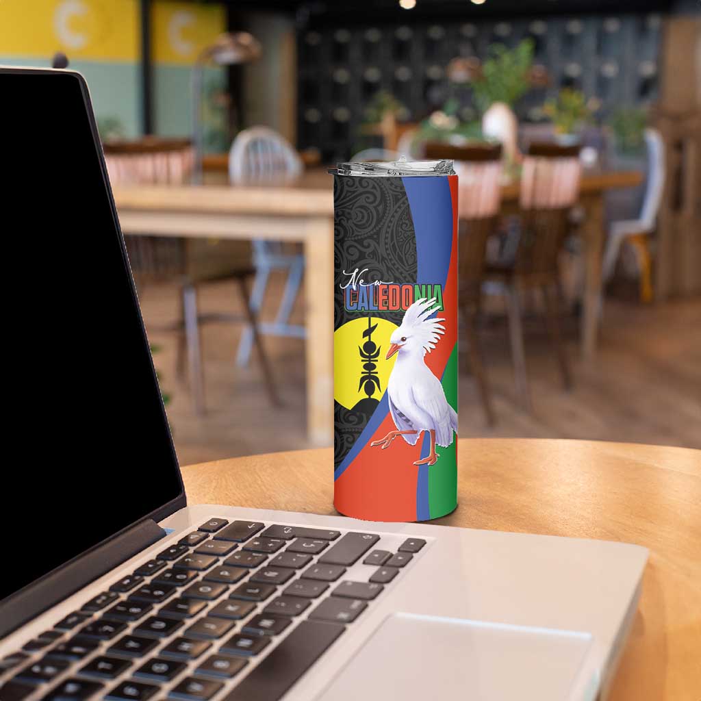 New Caledonia Skinny Tumbler Kagu Bird and The Seal with Melanesian Culture LT03 - Polynesian Pride
