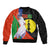 New Caledonia Sleeve Zip Bomber Jacket Kagu Bird and The Seal with Melanesian Culture - Polynesian Pride