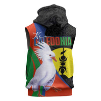 New Caledonia Sleeveless Hoodie Kagu Bird and The Seal with Melanesian Culture LT03 - Polynesian Pride