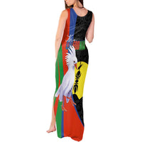 New Caledonia Tank Maxi Dress Kagu Bird and The Seal with Melanesian Culture LT03 - Polynesian Pride