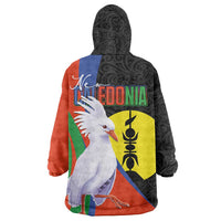 New Caledonia Wearable Blanket Hoodie Kagu Bird and The Seal with Melanesian Culture LT03 - Polynesian Pride