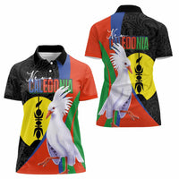 New Caledonia Women Polo Shirt Kagu Bird and The Seal with Melanesian Culture LT03 - Polynesian Pride