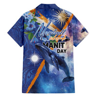 Marshall Islands Manit Day Family Matching Long Sleeve Bodycon Dress and Hawaiian Shirt Grunge National Flag with Whales and Tribal Tattoos LT03 - Polynesian Pride