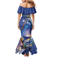 Marshall Islands Manit Day Family Matching Mermaid Dress and Hawaiian Shirt Grunge National Flag with Whales and Tribal Tattoos LT03 - Polynesian Pride