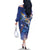 Marshall Islands Manit Day Family Matching Off The Shoulder Long Sleeve Dress and Hawaiian Shirt Grunge National Flag with Whales and Tribal Tattoos - Polynesian Pride