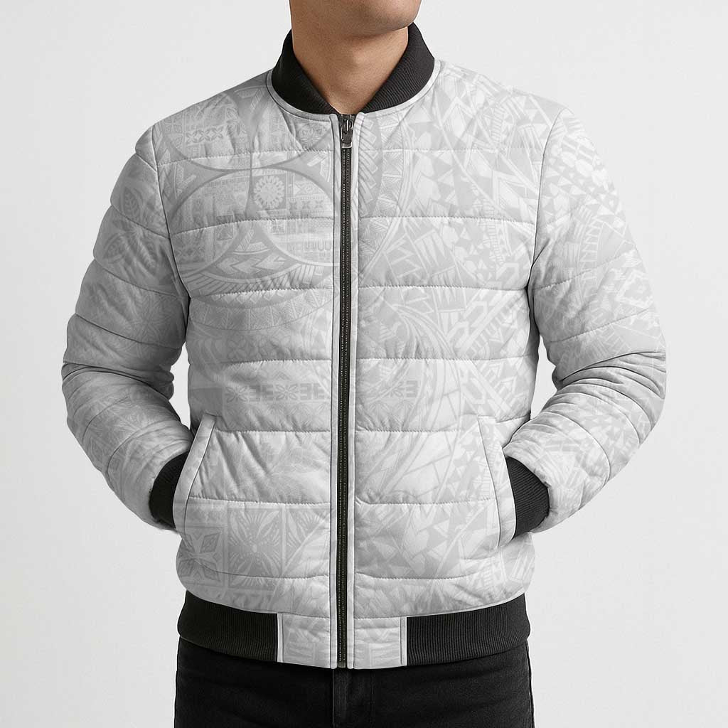 Samoan Culture-Lotu Tamaiti Bomber Puffer Jacket Siapo and Polynesian Art Tattoos - Polynesian Pride