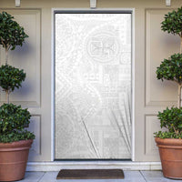 Samoan Culture-Lotu Tamaiti Door Cover Siapo and Polynesian Art Tattoos LT03 White - Polynesian Pride
