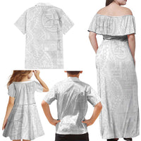 Samoan Culture-Lotu Tamaiti Family Matching Off Shoulder Maxi Dress and Hawaiian Shirt Siapo and Polynesian Art Tattoos LT03 - Polynesian Pride